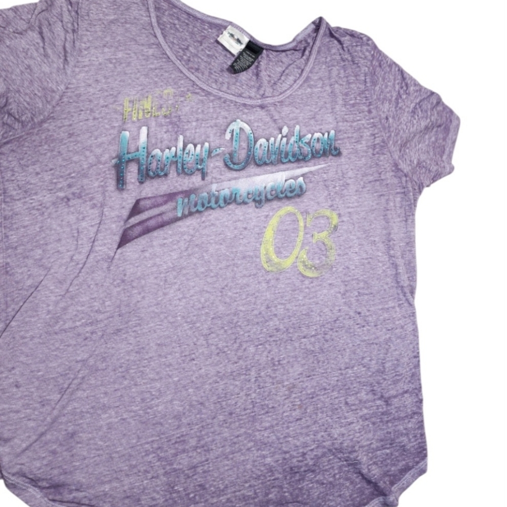 SOLD Harley Davidson 03 Womens Short Sleeve Tshirt Sz 1W Purple Biker Motorcycle